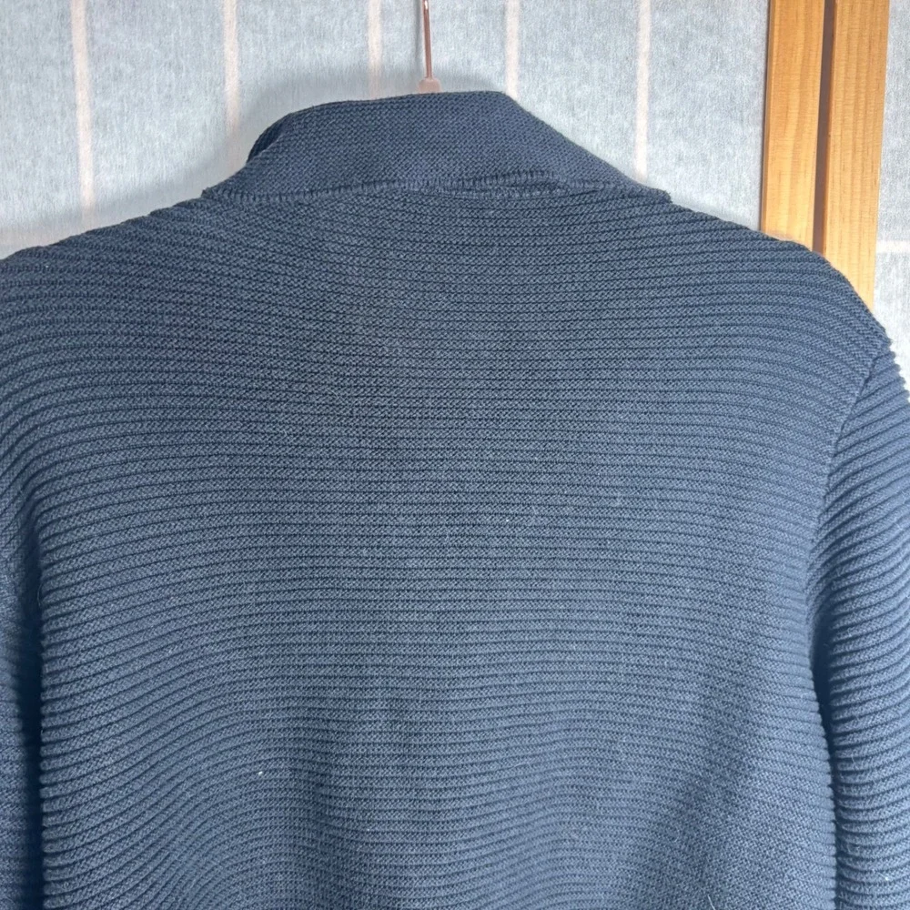 VTG Y2K Habitat Womens Ribbed Cotton Button Front Cardigan Sweater‎ Black ML